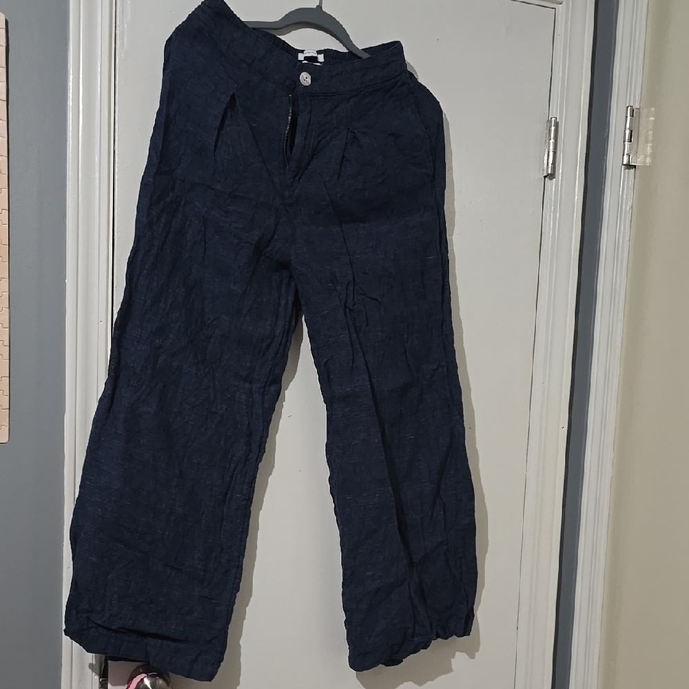 Dark Blue Wide-Leg Pants